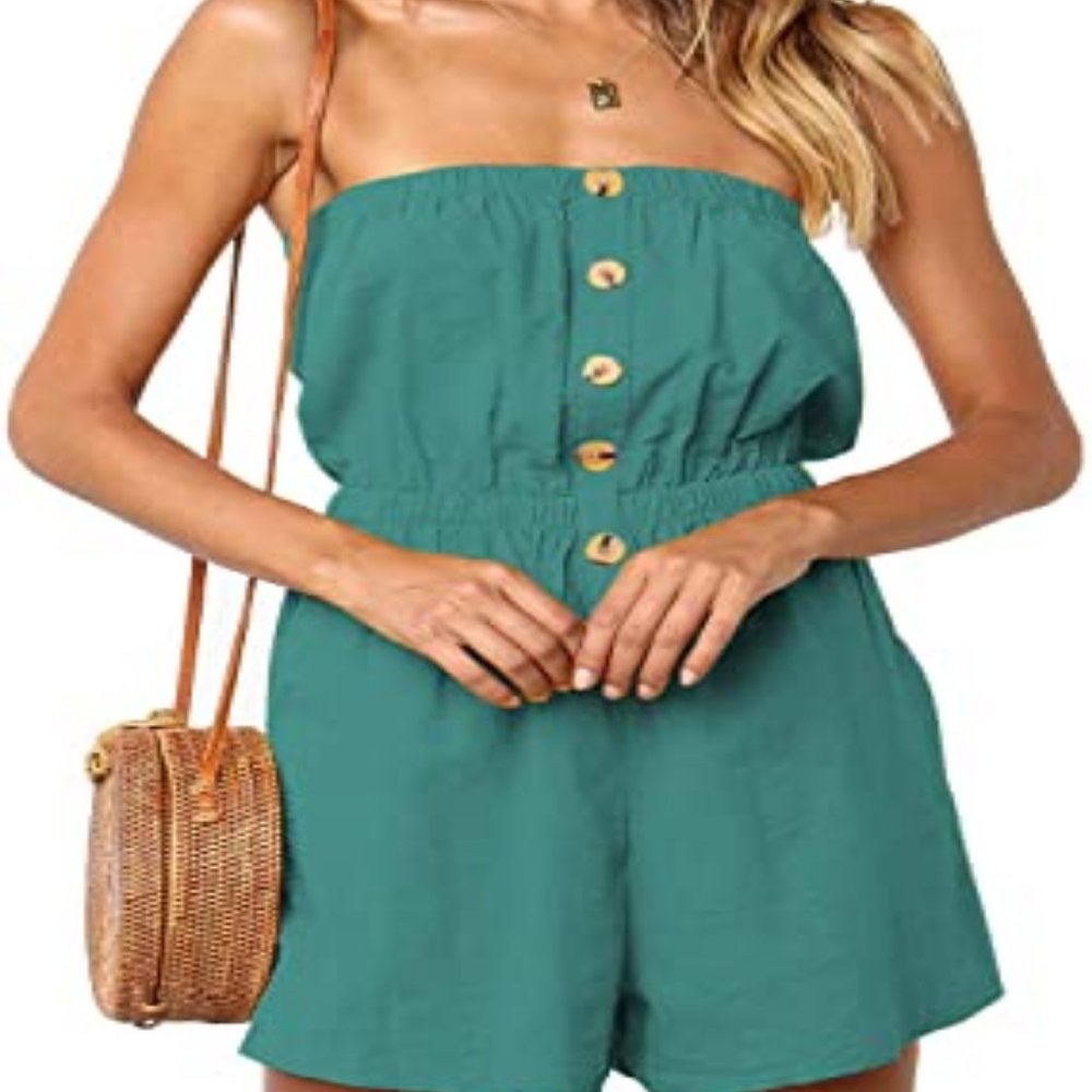 Women Summer Off Shoulder Strapless Elastic Waist